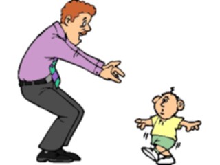 Sticker Custom Preview Image #098106 People Cartoons Baby First Steps