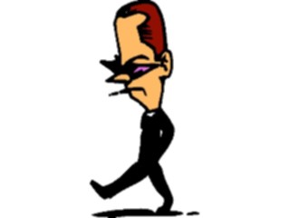 Sticker Custom Preview Image #098126 People Cartoons Big Head Walking