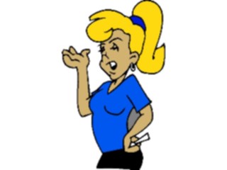Sticker Custom Preview Image #098139 People Cartoons Blonde Ponytail