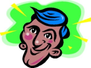 Sticker Custom Preview Image #098151 People Cartoons Blue Hair Man1