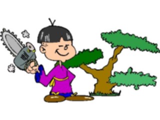 Sticker Custom Preview Image #098177 People Cartoons Boywith Chainsaw