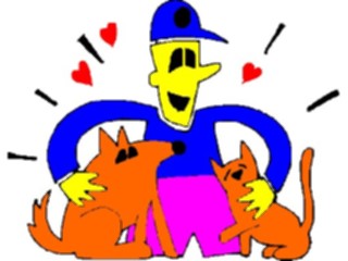 Sticker Custom Preview Image #098179 People Cartoons Boywith Pets2