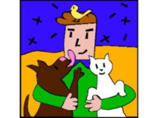 Sticker Custom Preview Image #098180 People Cartoons Boywith Pets3