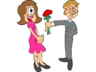 Sticker Custom Preview Image #098182 People Cartoons Boyfriend Giving Flowers