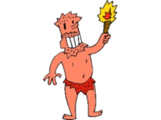 Sticker Custom Preview Image #098224 People Cartoons Cave Man Fire