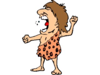 Sticker Custom Preview Image #098231 People Cartoons Cave Man Yelling