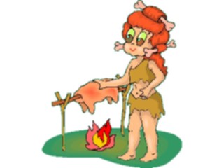 Sticker Custom Preview Image #098233 People Cartoons Cave Woman Cooking