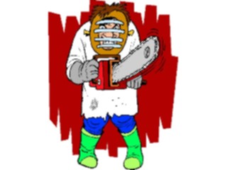 Sticker Custom Preview Image #098236 People Cartoons Chainsaw Madman