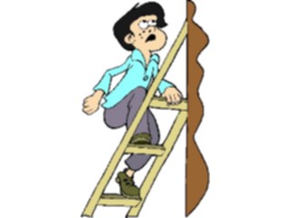 Sticker Custom Preview Image #098247 People Cartoons Climbing Ladder