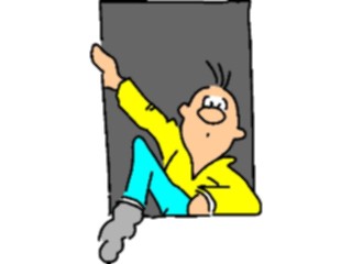 Sticker Custom Preview Image #098248 People Cartoons Climbing Through Window