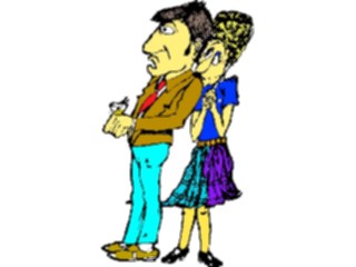 Sticker Custom Preview Image #098303 People Cartoons Couple Afraid