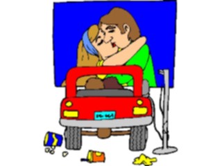 Sticker Custom Preview Image #098304 People Cartoons Coupleat Drive In