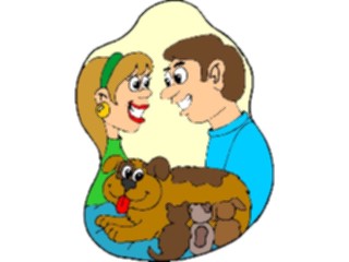 Sticker Custom Preview Image #098309 People Cartoons Couple Dog