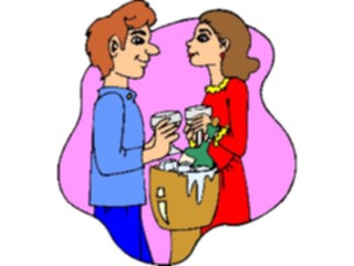 Sticker Custom Preview Image #098310 People Cartoons Couple Drinking Champagne