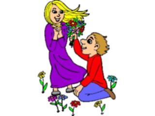 Sticker Custom Preview Image #098317 People Cartoons Couple Flowers