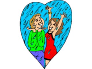 Sticker Custom Preview Image #098323 People Cartoons Couplein Rain1