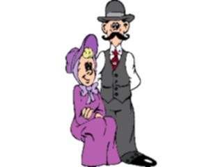 Sticker Custom Preview Image #098330 People Cartoons Couple Old Fashioned