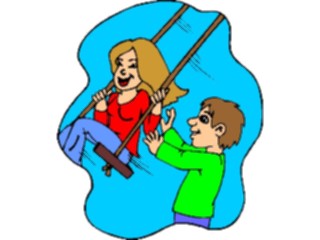 Sticker Custom Preview Image #098331 People Cartoons Coupleon Swing