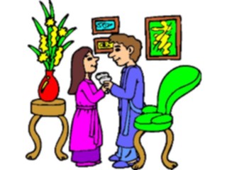 Sticker Custom Preview Image #098338 People Cartoons Couple Toasting