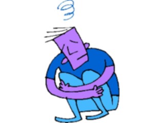 Sticker Custom Preview Image #098363 People Cartoons Curled Up Sad