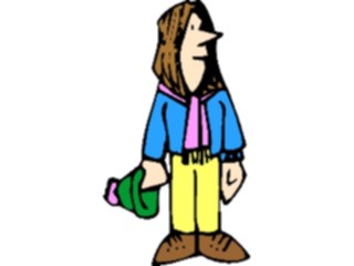 Sticker Custom Preview Image #098389 People Cartoons Dressed Warm Woman