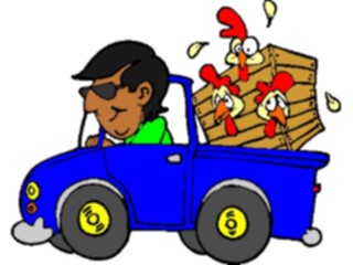 Sticker Custom Preview Image #098394 People Cartoons Drivingwith Chickens