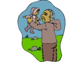 Sticker Custom Preview Image #098420 People Cartoons Eskimo Boy Grandfather