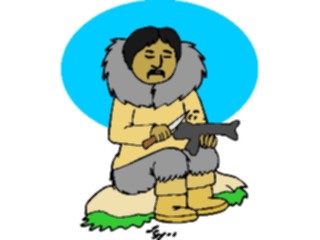 Sticker Custom Preview Image #098428 People Cartoons Eskimo Carving2