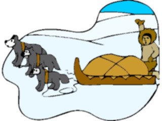 Sticker Custom Preview Image #098434 People Cartoons Eskimo Dog Sled2