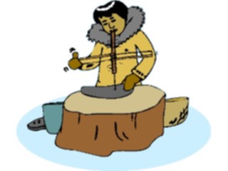 Sticker Custom Preview Image #098435 People Cartoons Eskimo Drilling