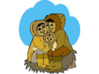 Sticker Custom Preview Image #098436 People Cartoons Eskimo Family