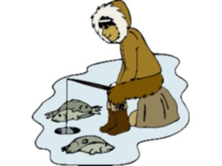 Sticker Custom Preview Image #098441 People Cartoons Eskimo Fishing1