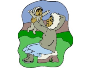 Sticker Custom Preview Image #098447 People Cartoons Eskimo Girl Grandmother