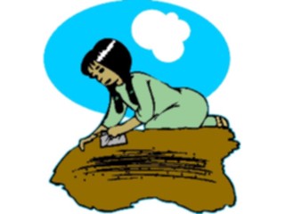 Sticker Custom Preview Image #098448 People Cartoons Eskimo Girl Tanning Hide