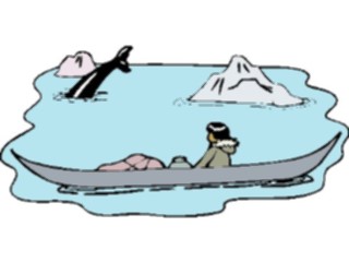 Sticker Custom Preview Image #098458 People Cartoons Eskimo Lookingat Whale