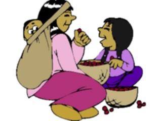 Sticker Custom Preview Image #098460 People Cartoons Eskimo Mother Daughter