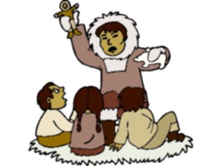 Sticker Custom Preview Image #098469 People Cartoons Eskimo Telling Story