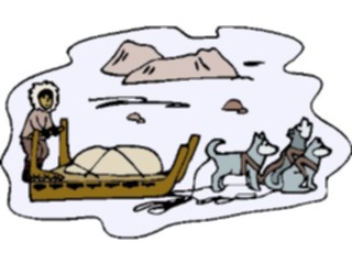 Sticker Custom Preview Image #098474 People Cartoons Eskimowith Dog Sled