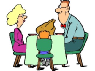 Sticker Custom Preview Image #098522 People Cartoons Family Dinner