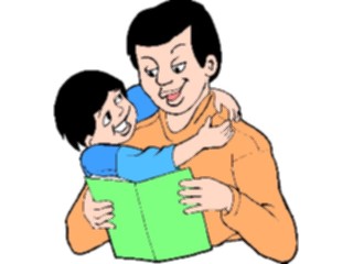 Sticker Custom Preview Image #098540 People Cartoons Father Readingto Son1