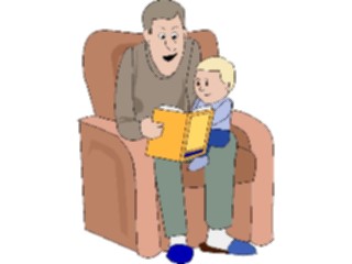 Sticker Custom Preview Image #098541 People Cartoons Father Readingto Son2