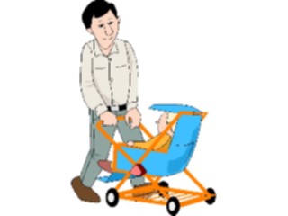 Sticker Custom Preview Image #098563 People Cartoons Father Stroller