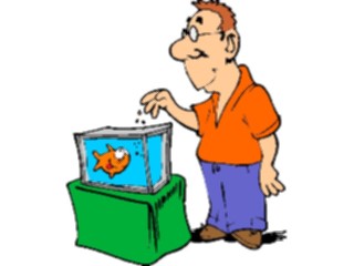 Sticker Custom Preview Image #098566 People Cartoons Feeding Fish