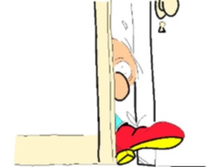 Sticker Custom Preview Image #098601 People Cartoons Footinthe Door