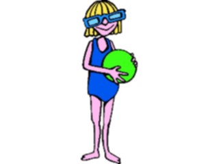 Sticker Custom Preview Image #098629 People Cartoons Girl Beachball