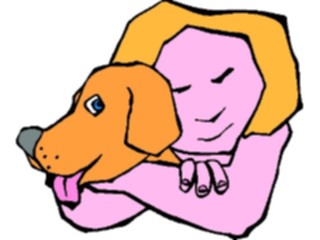 Sticker Custom Preview Image #098632 People Cartoons Girl Hugging Dog