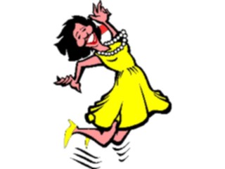 Sticker Custom Preview Image #098635 People Cartoons Girl Jumpingfor Joy