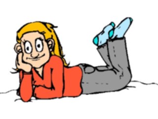 Sticker Custom Preview Image #098641 People Cartoons Girl Relaxing