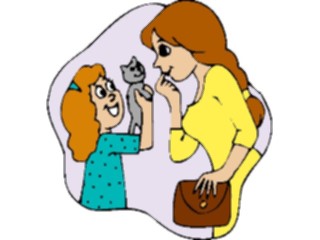 Sticker Custom Preview Image #098646 People Cartoons Girlwith Kitten