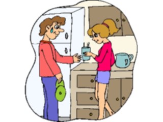 Sticker Custom Preview Image #098651 People Cartoons Giving Cold Drink